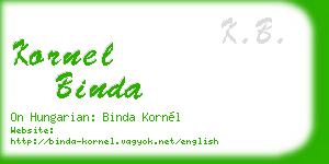kornel binda business card
